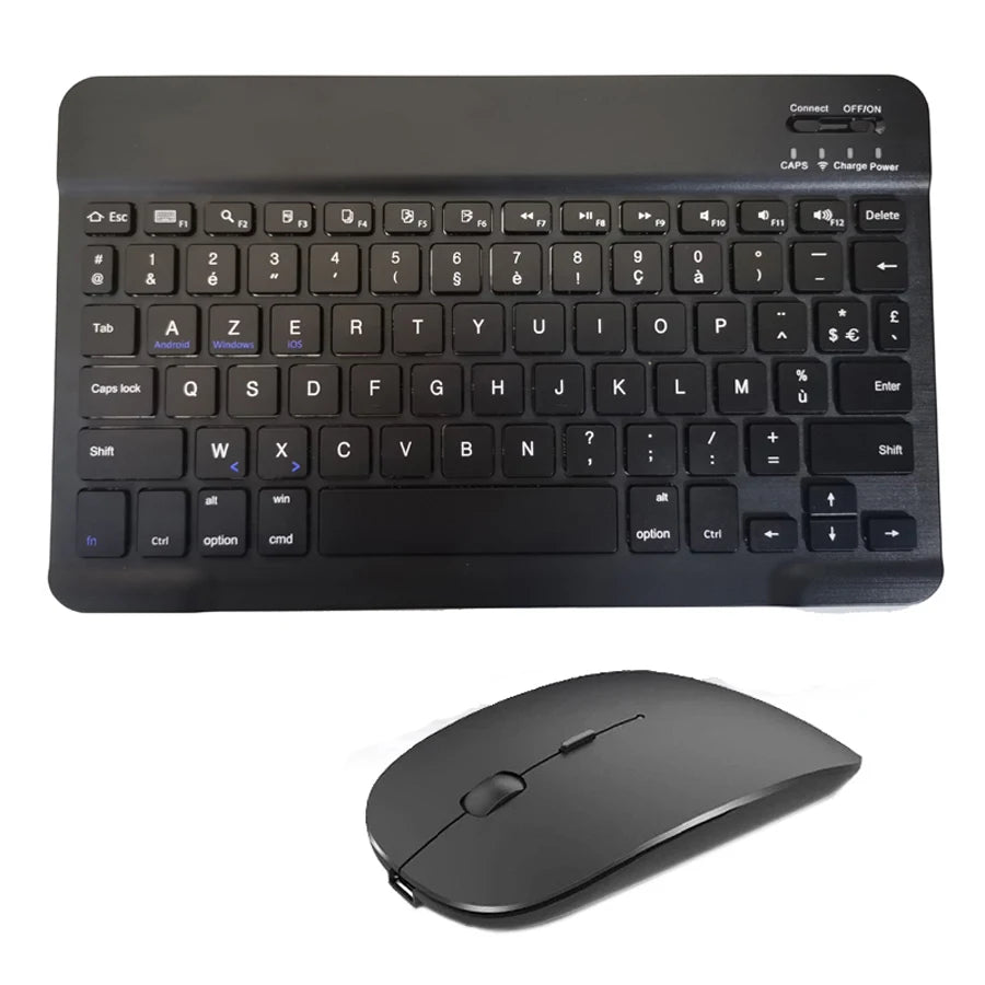 Spanisch Französisch Bluetooth Drahtlose Tastatur Azerty Russische Für iPad Mac PC Tablet Handy Laptop Und Maus Mini Mit N Gamer