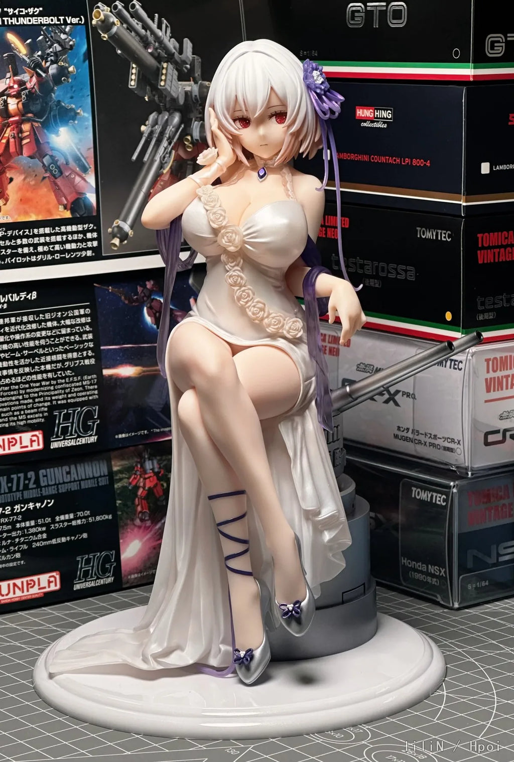 22CM Anime Game Azur Lane Sirius Dream Tech 1/7 White Rose Ver Sitting Model Toy Doll Ornaments Aciton Figure PVC