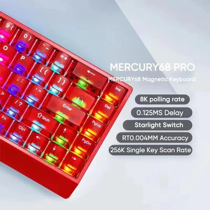 IROK CAROTMAS Mercury68 8K Магнитен превключвател Механична клавиатура за електронни спортове RGB с дълга батерия, персонализиран аксесоар за игри с гореща замяна