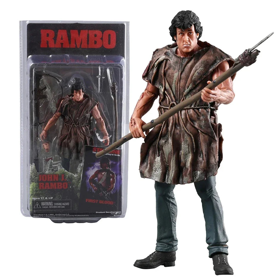 Reel Toys NECA First Blood Series John J Rambo 7" Action Figure Doll Toys Model Garage Kit Gift