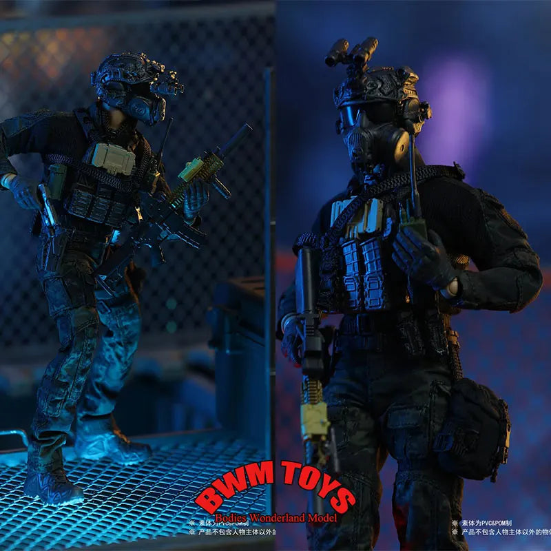 In Stock HASUKI SA01 1/12 Scale Male Soldier Black Ops SALVO Series Unkown Operator 6inch Action Figure Doll Collection