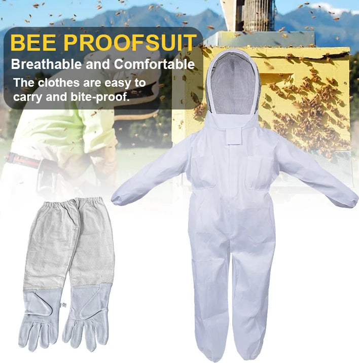 Full body beekeeping suit Professional beekeeper protective clothing Safety veil Unisex child protection