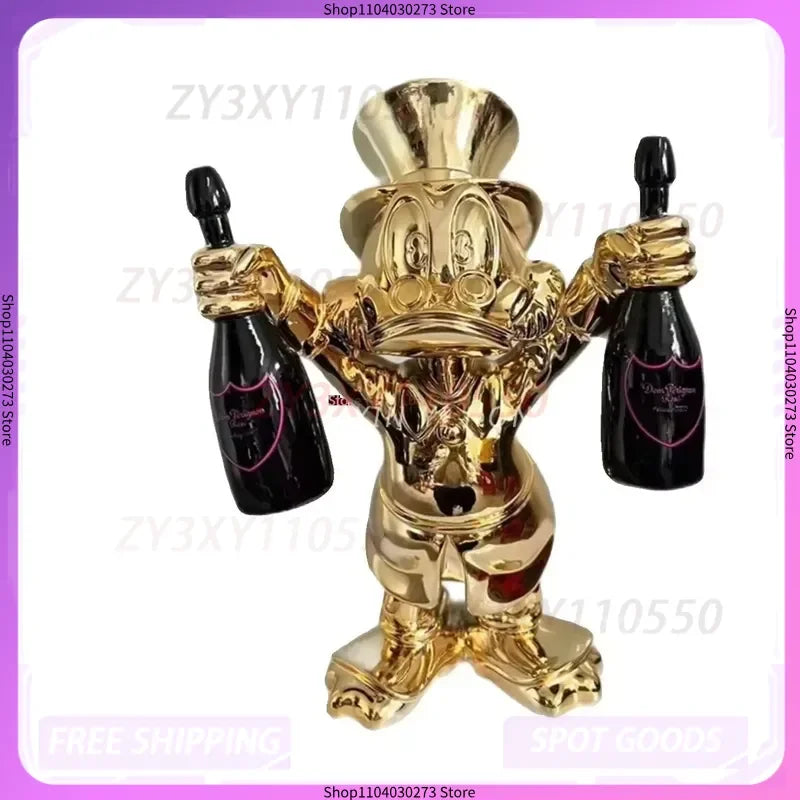 2025 New Electroplated Donald Duck Wine Bottle Fiberglass Creative Decoration Personalized Indoor Cartoon Customized Gift