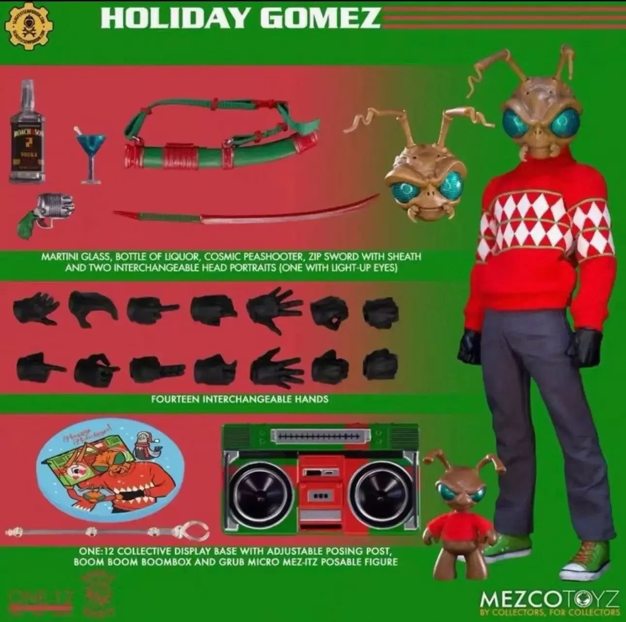Mezco Christmas Ant-Man Gomez Gold Label Limited Deluxe Edition Commoner Action Figure 6 Inches 1/12