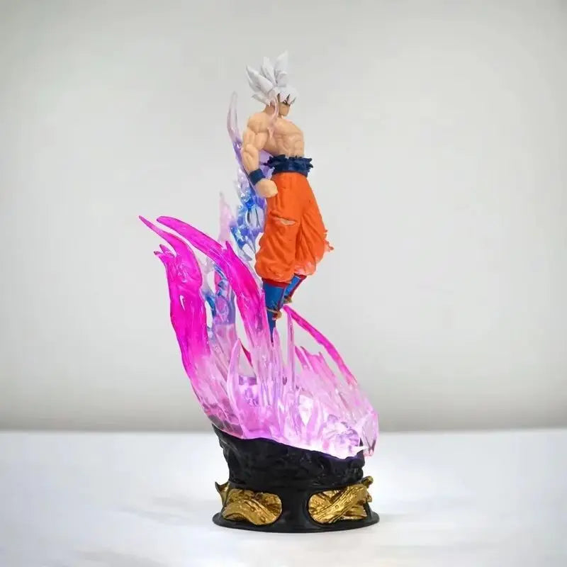 24cm Anime Dragon Ball Figure Son Goku Action Figures Ultra Instinct Super Saiyan Statue Pvc Emit Light Model Collection Gifts