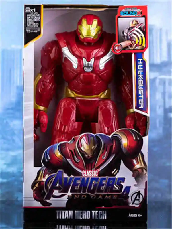 High Quality 30cm Marvel Avenger Toy Thanos Spiderman Iron Man Captain America Thor Black Panther Sound And Light Holiday Gifts