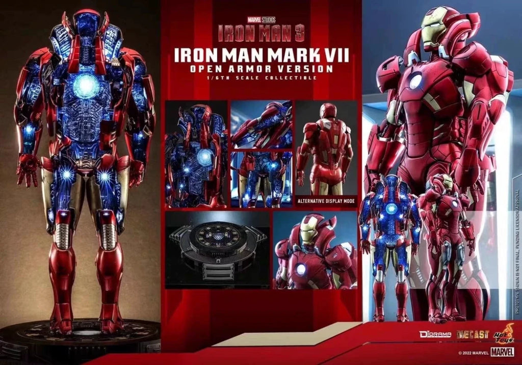 New Original Hot Toys Marvel IRON MAN MARK 7 OPEN ARMOR VERSION DS004 Action Figures Toys Gifts Collection