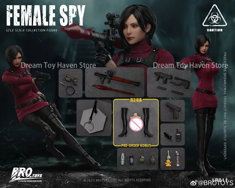 BROTOYS LR011 1/12 Scale Female Soldier Ada King Mysterious Spy Agent Full Set 6Inch Action Figure Model Collectible Toys