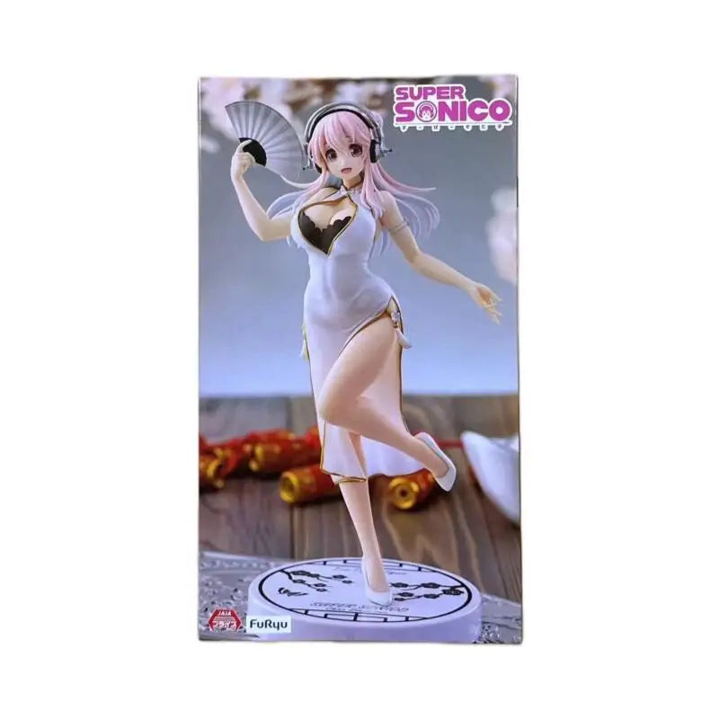 [Original Genuine] In Stock Furyu Super Sonico Trio-Try-It Figure White China Dress Anime Figure Model Collector Figurine Toys