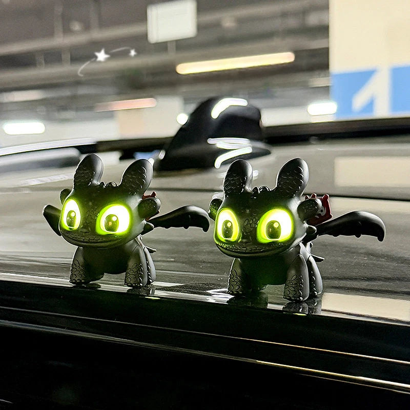 Toothless Keychains Cartoon Anime Figure Toys Glow in The Dark Luminous Keychain Toys Car Interior Ornament