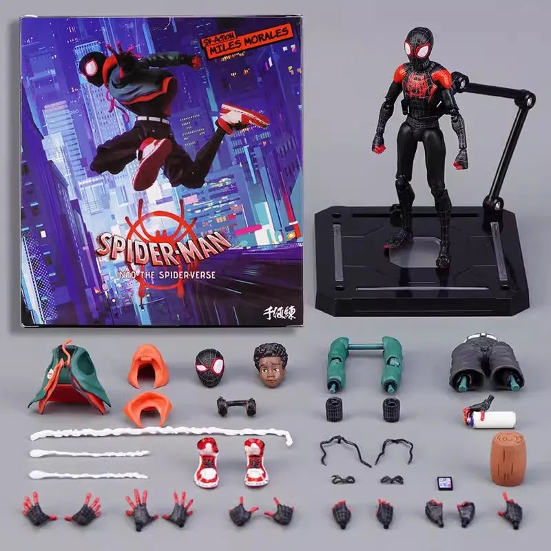 Shf Anime Spider-man Figuarts Miles Morales Gwen Action Figures Gwen Spider Woman Figurine Spiderman Figure Pvc Model Doll Toys