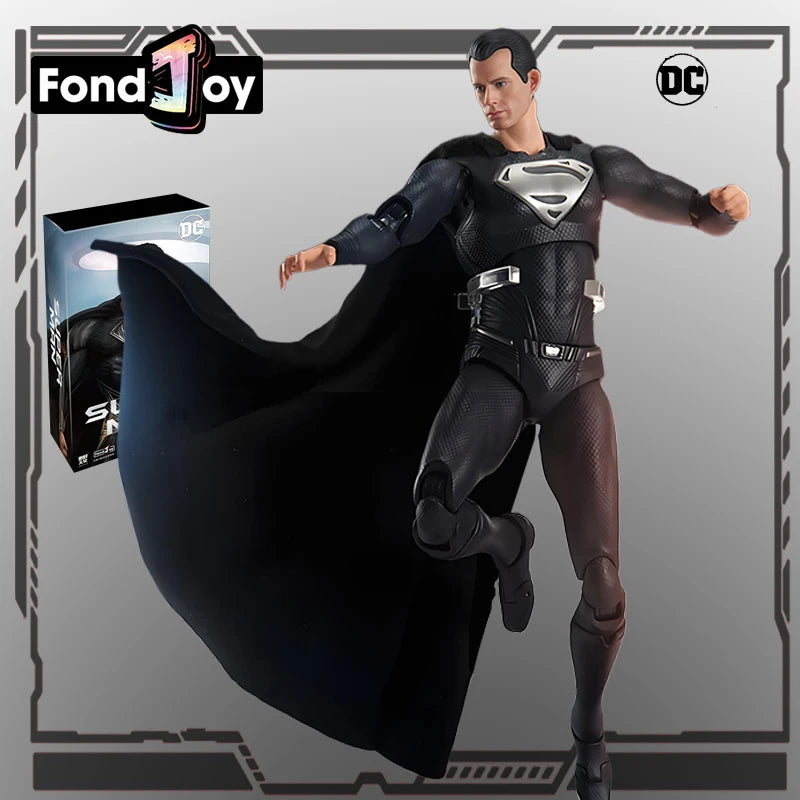 FondJoy Original DC Series Justice League Laser Eye Black Superman Action Figure Assembly Model Toys Collectible Gifts for Boys