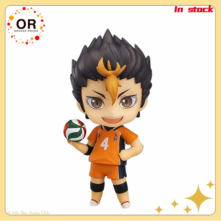 In Stock Original GSC Orange Rouge Nendoroid #592 Volleyball Boy Yu Nishinoya Anime Figure Ornament Collection Model Toy