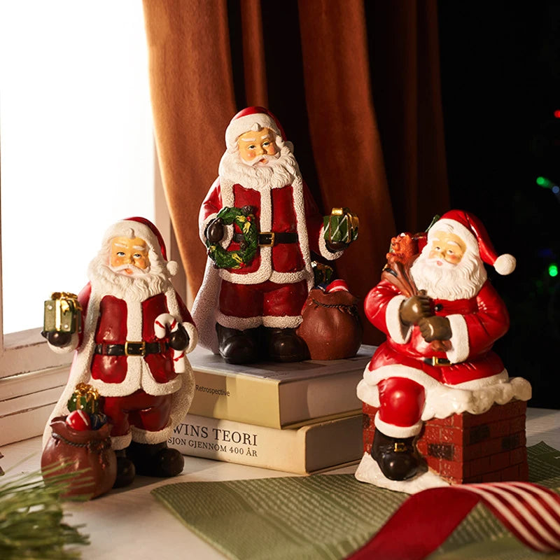 Harz Weihnachtsschmuck Statue Weihnachtsskulpturen Wohnzimmer Wohnkultur Büro Schreibtisch Dekoration Weihnachtsmann Drop Shipping