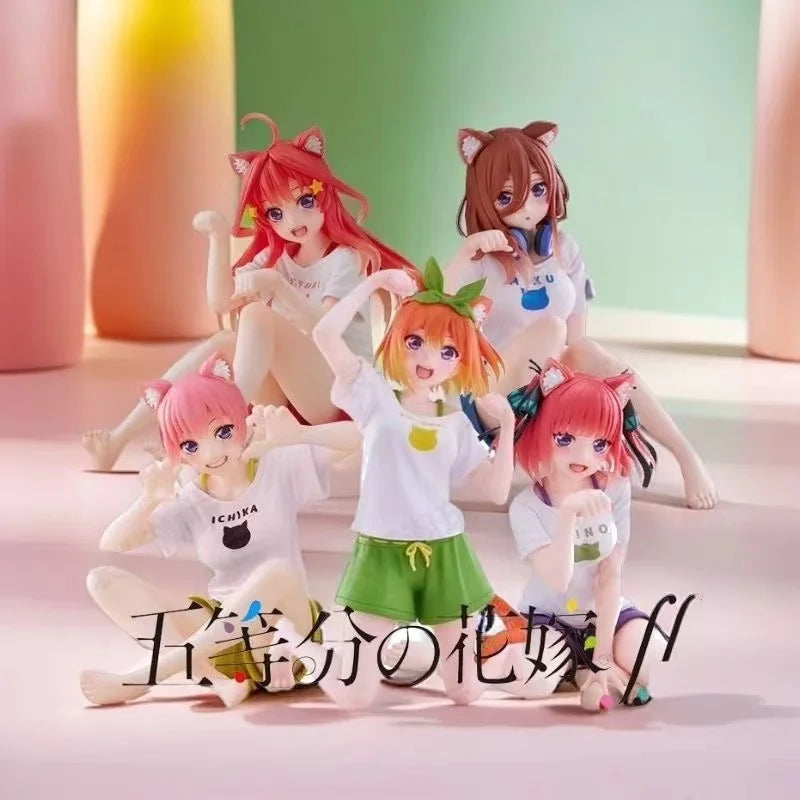 The Quintessential Quintuplets 12CM Action Figure Cos Cat Nakano Ichika Nino Miku Yotsuba Itsuki Doll Anime Figures Model Toys