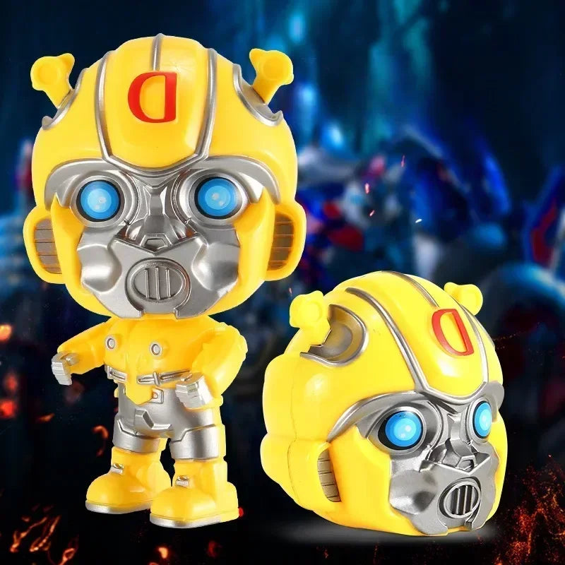 Anime Transformers Action Figure Optimus Prime Bumblebee Q Version Model Dolls Deformable Robot Kids Toys Room Decoration Gifts