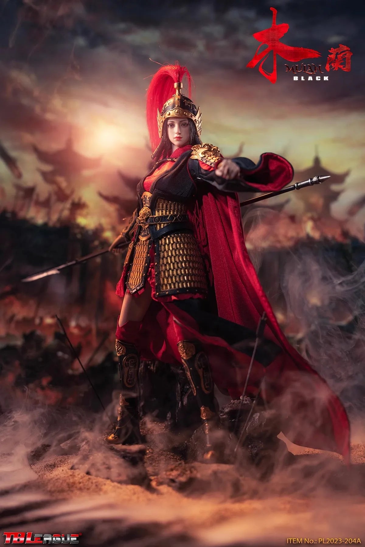 TBLeague PL2023-204 A 1/6 Soldier Female General MULAN Black 12'' Action Figure Model Toy In Stock