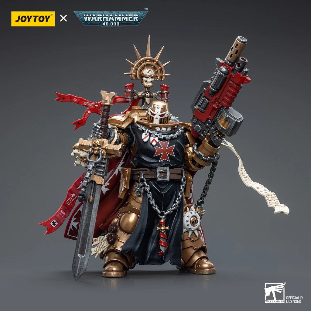 JOYTOY Warhammer 1/18 Action Figure Black Templars High Marshal Helbrecht Model Toy Boy Gifts 3.75inch