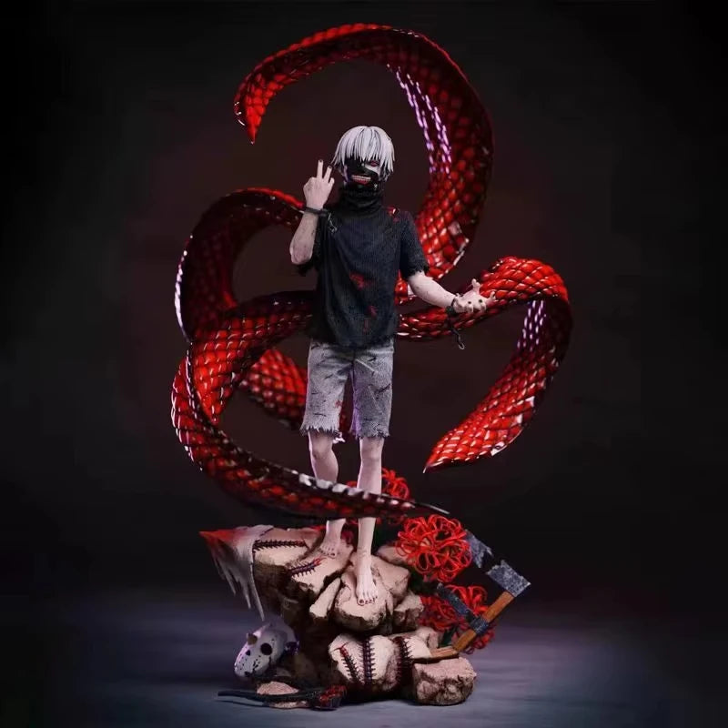 Tokyo Ghoul Figur Kaneki Ken Actionfigur 39 cm PVC Gk Statue Modell Wechselkopf Ornament Sammlung Schreibtisch Dekoration Geschenke