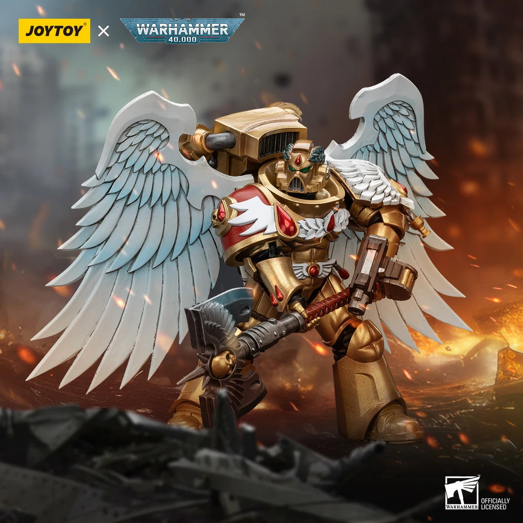JOYTOY Warhammer 40K 1/18 Action Figure Blood Angels Sanguinary Guard with Encarmine Axe Anime figures Toys Model