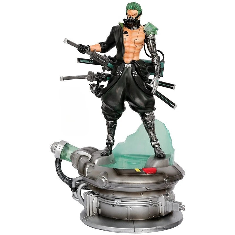 40cm ONE PIECE Anime Figure Roronoa Zoro Punk Style Peripheral PVC Model Glow Statue Desktop Decoration Ornaments Gifts Toys