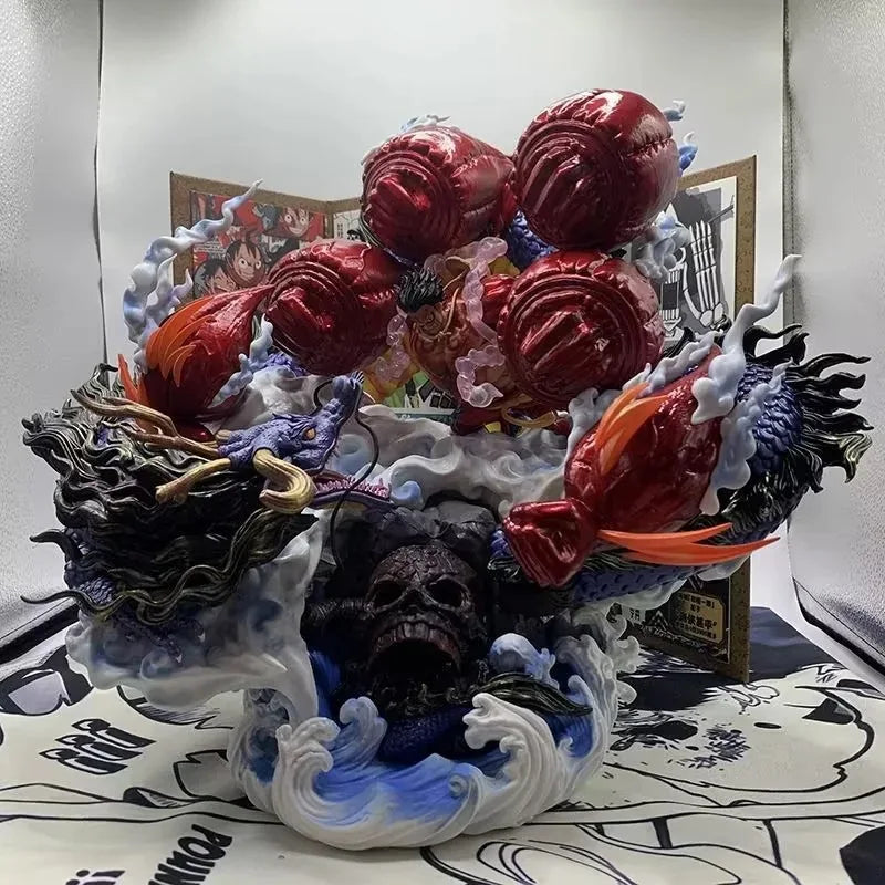 GK and the Kingdom Fight Four Levels Luffy vs Kaido Action Figure Statue Scene Collection Model Toy Ornament anime character