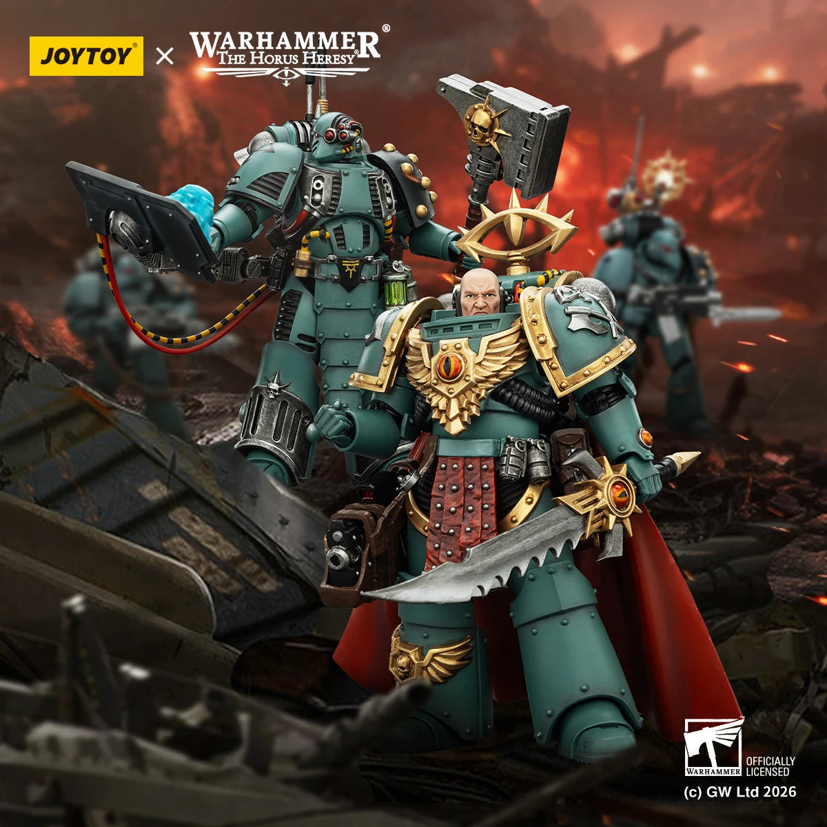 【MT】Pre-sale JOYTOY Warhammer 40K Sons of Horus Tybalt Marr Captain of The 18th Company Siege Breaker 1/18 Action Figure Model