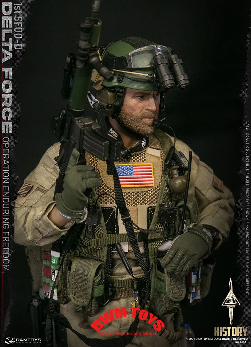1/6 DAMTOYS DAM 78091 US. 1st SFOD-D Delta Force Operation Freedom Group Moveable Soldier Action Figure with Weapon Accessory