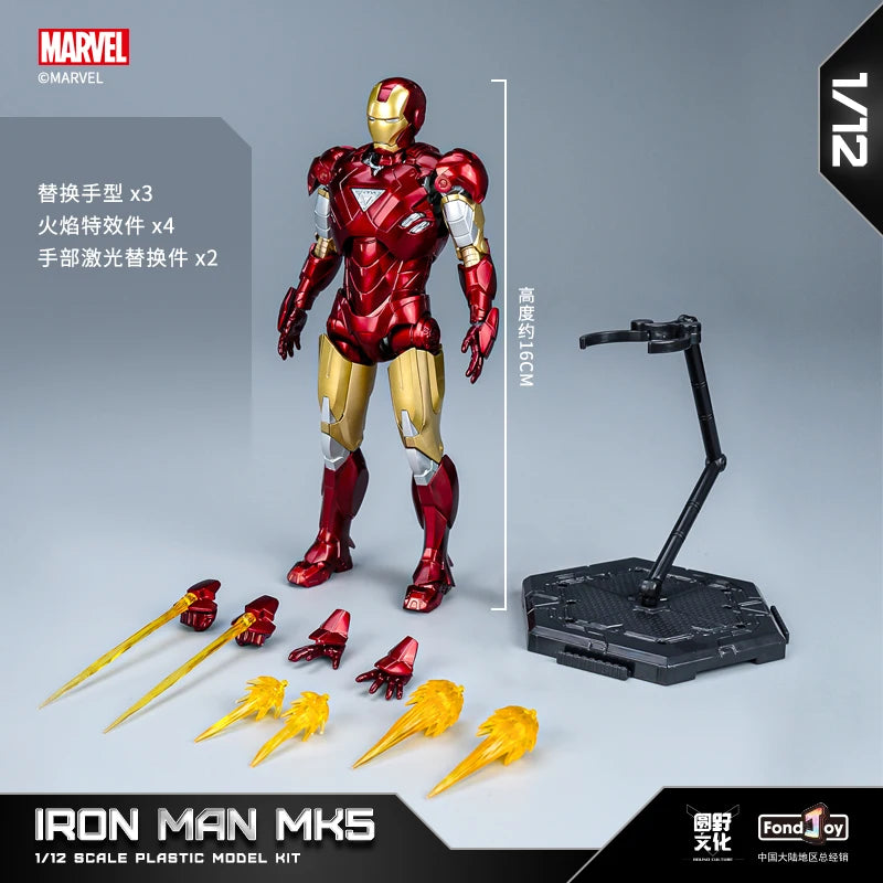26cm Hot Toys Original Iron Man 1/7 Mk42 Mk43 1/12 Mk1 Mk2 Mk3 Mk4 Mk5 Mk6 Assembled Tony Stark Action Figure Collect Toy Gift