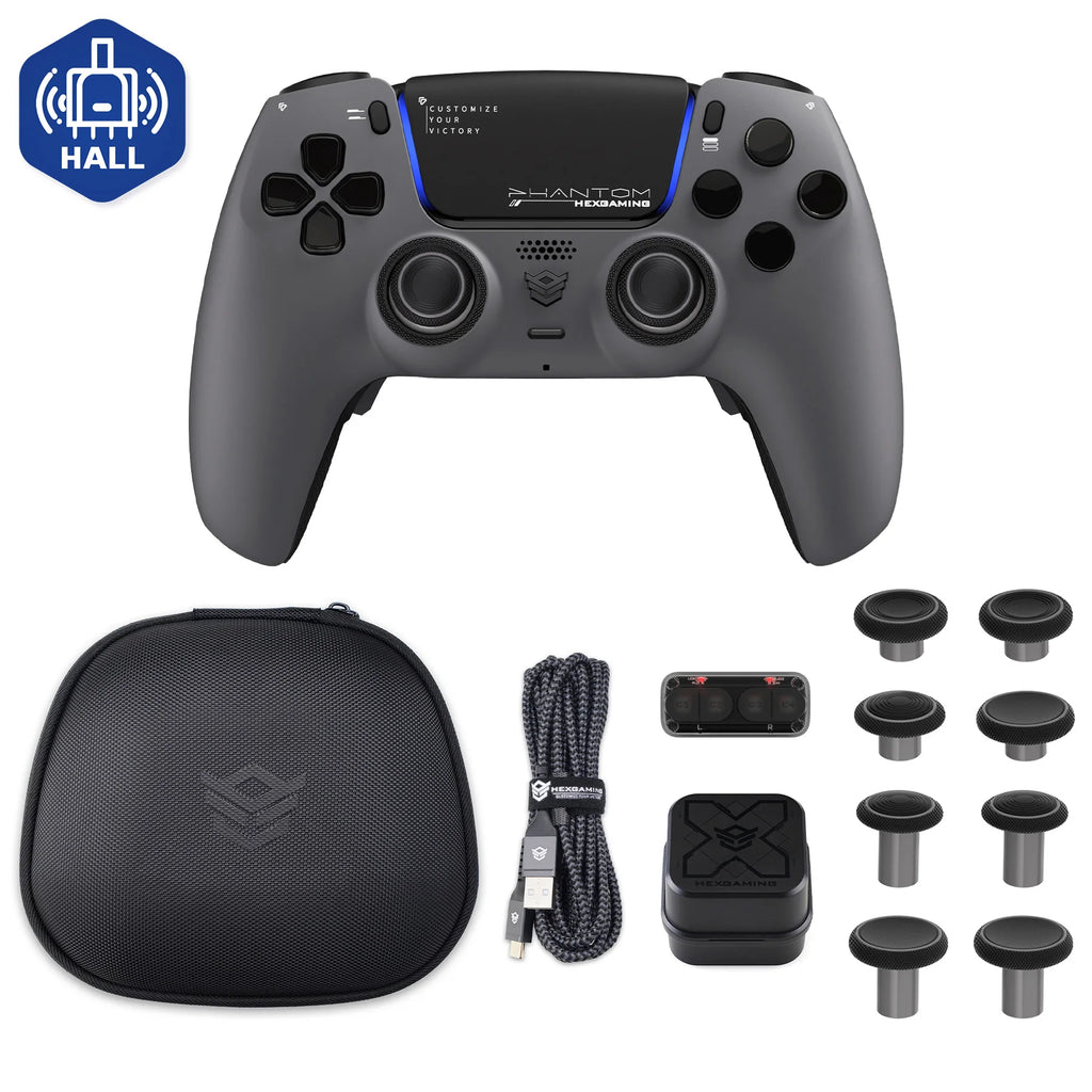 HEXGMING PHANTOM wireless controller Bluetooth Hall joystick game controller compatible with PS5 Elite   PC computer Steam