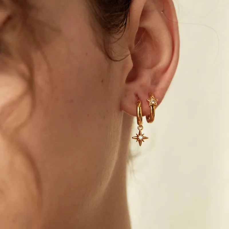 VENTFILLE 925 Sterling Silver Chunky Hoop Earrings for Women Geometric Circle Punk Ear Jewelry Party Gifts 2023 New Dropshipping