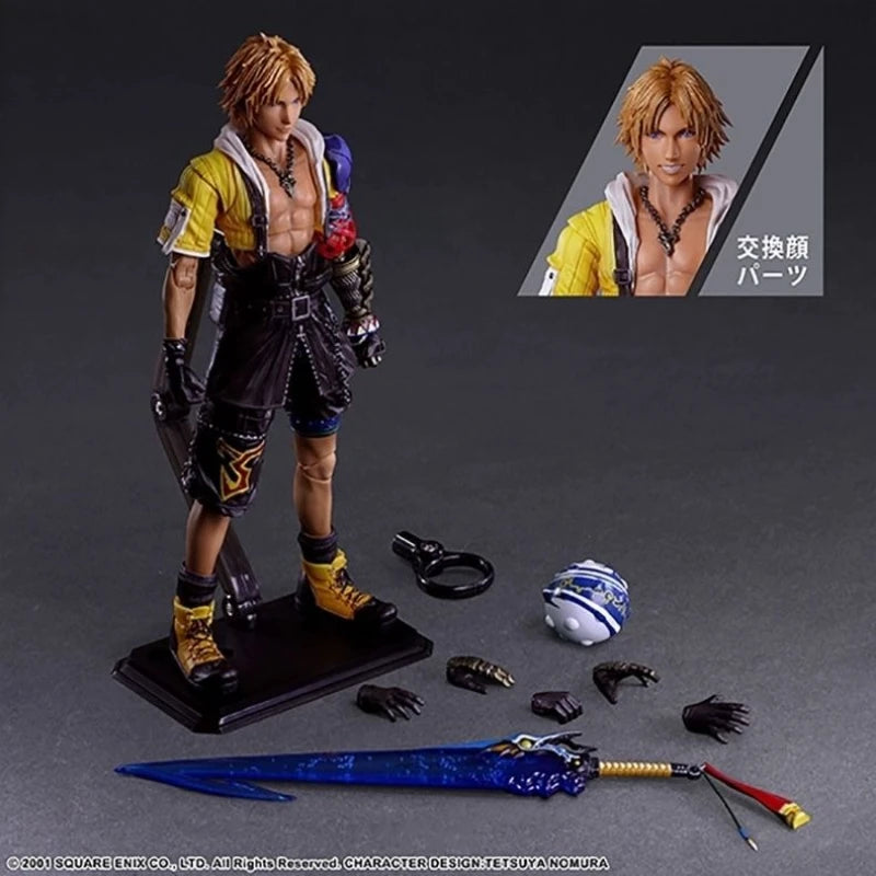 Brand new in box PLAY ARTS Kai Final Fantasy X Tidus, approximately 10 inches tall, fully articulated action figure