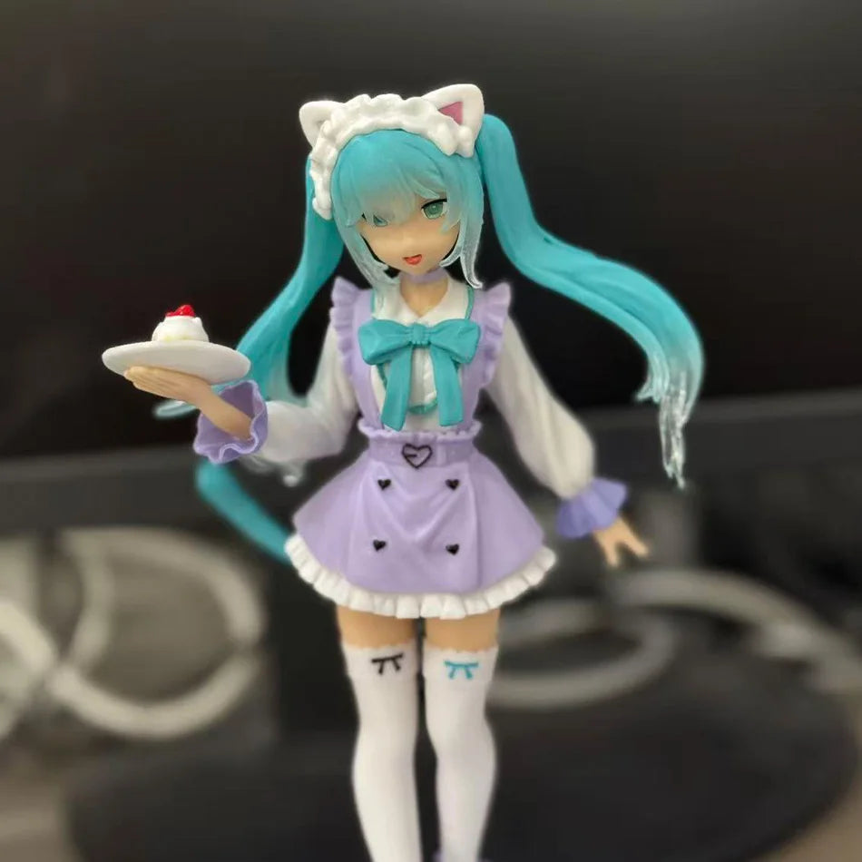 In Stock Kawaii Piapro Hatsune Miku 1/7 Scale Figure F:NEX Cat Ear Maid Anime PVC Collectible Model Ornament
