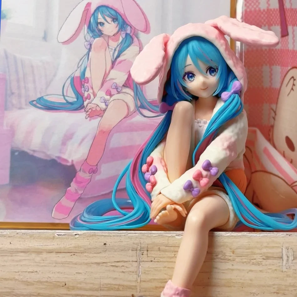 Hot 14CM Anime Hatsune Miku Noodle Stopper Figure Anime Peripheral Collectible Models Decorations Children Kawaii Gift