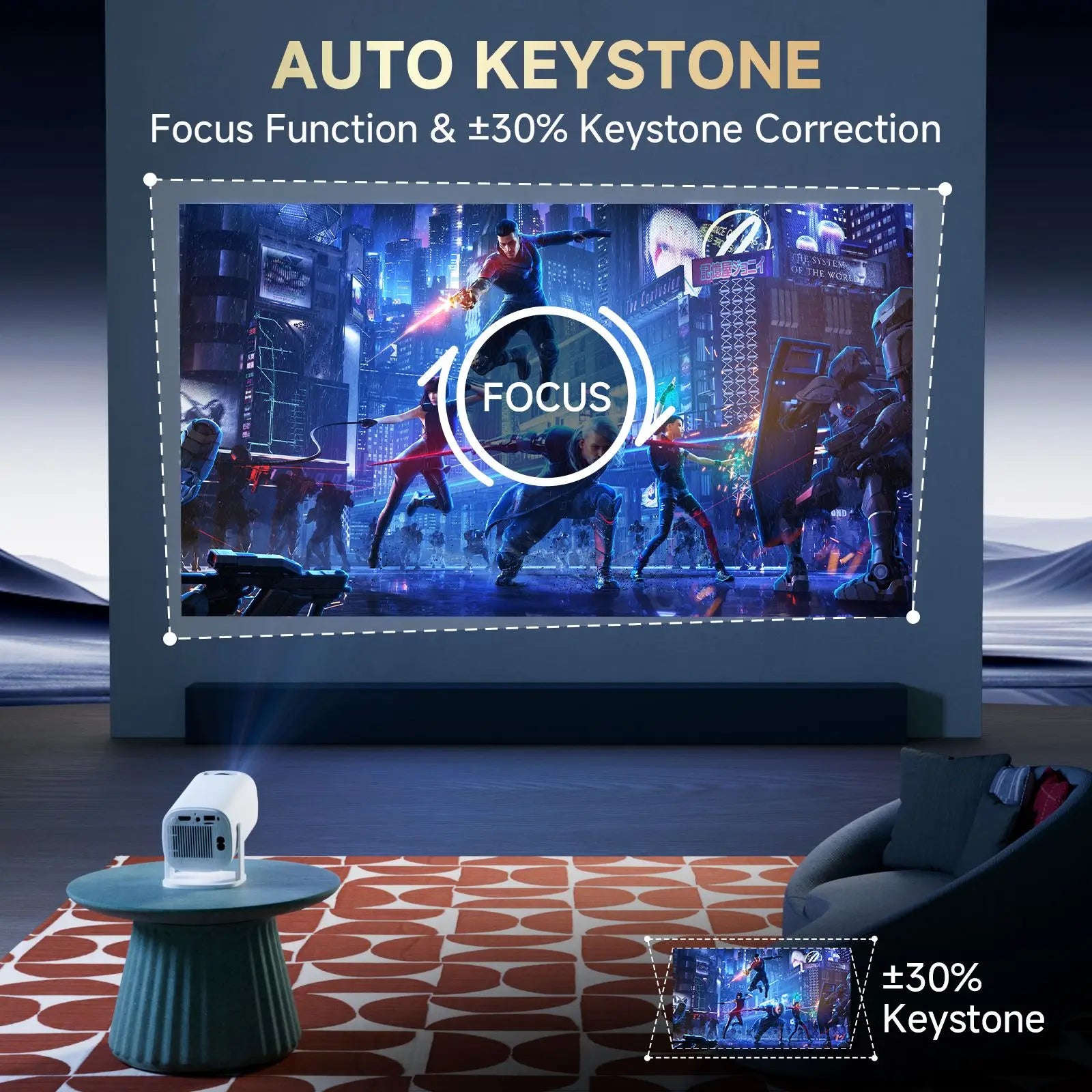 P30 PRO Smart Mini-Projektor Android 14 WiFi6 BT 5.0 Unterstützt 4K 1280 * 720P Video Smart Home Theater Tragbarer Außenprojektor