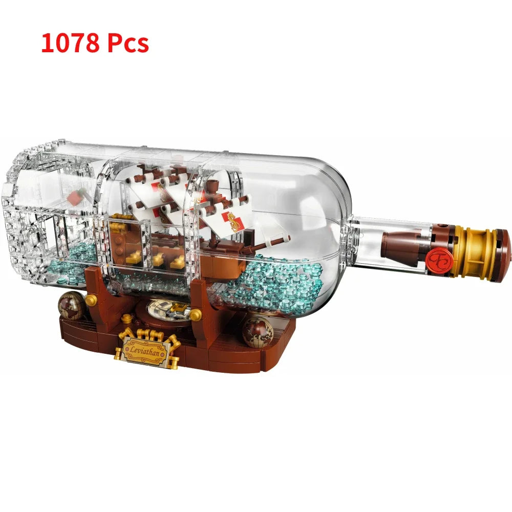 sailing ship in a bottle 21313 Building Blocks Sets Suitable For Christmas Gifts not Compatible With Legoed Particles