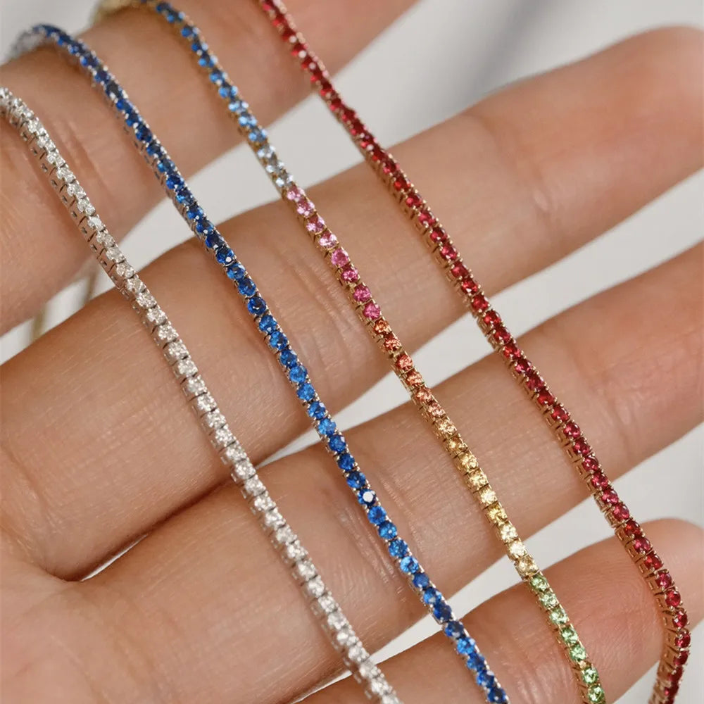 Shelly Real 18K Solid Yellow White Gold AU750 Jewelry Natural Diamonds Gemstone Ruby Colors Rainbow Sapphire Bracelets for Women