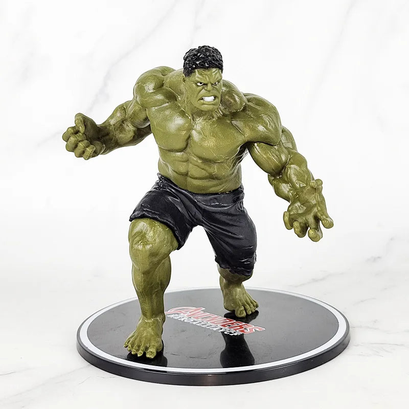 Marvel Action Figures Hulk Capain America Ironman Spider man Model Collecion With Base 10-13CM