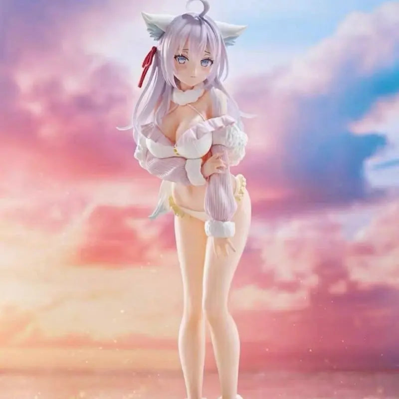 New 25cm Anime Shy Girl Next To The Table Alya Fox Girl Sexy Ornament Collectible Figure Bikini Beach Adult Model Toy Gift Fans