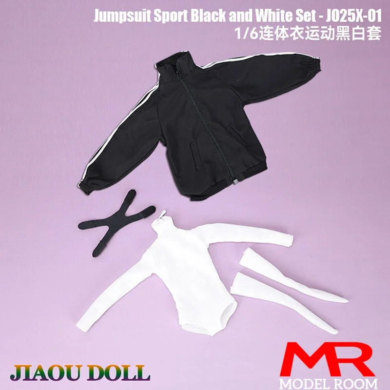 JO25X-01 1/6 Scale Female Sports Wear Jumpsuit Jacket Clothes Model Fit 12'' JIAOU TBL Soldier Action Figure Body Dolls
