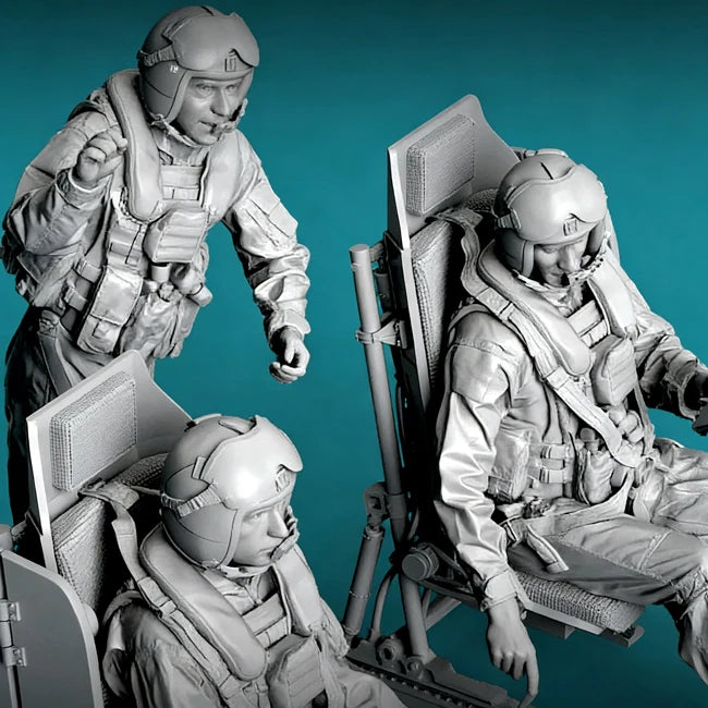 1/48 Resin Soldier model kits figure colorless and self-assembled （3 people）A-2267