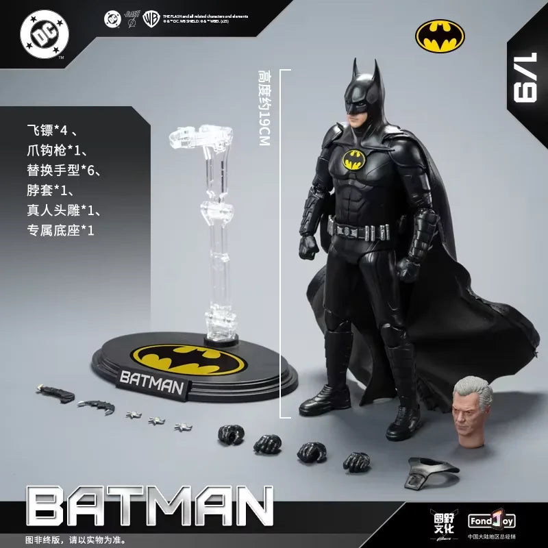 New FondJoy Keaton Batman Figure DC Justice League Action Figures Detective Comics 1/9 PVC Joint Movable Models Toys Xmas Gifts