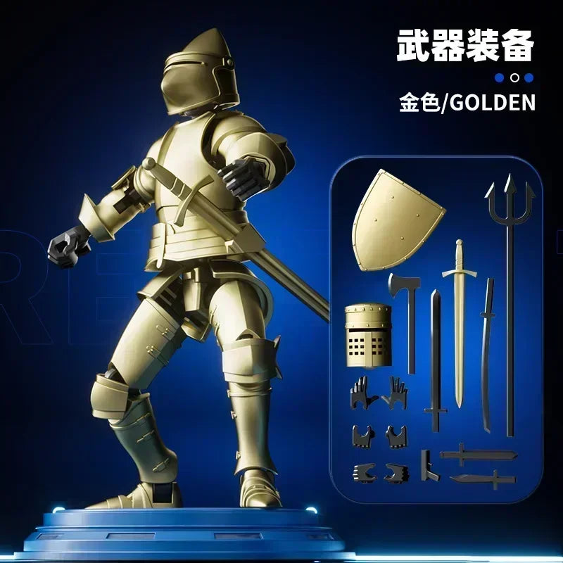 Ritter-Actionfigur Paladin 13 Gelenkiger beweglicher Formwandlungsroboter 3D-gedruckte Schaufensterpuppe Charakter Bausatz Spielzeug Kindergeschenke