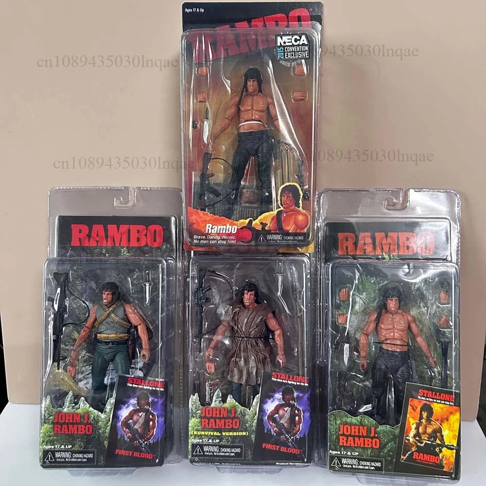 NECA Figure First Blood John J Rambo Stallone Action Figure Rambo 2015 Ver. Special Forces Soldier Avenger Sylvester Film Model