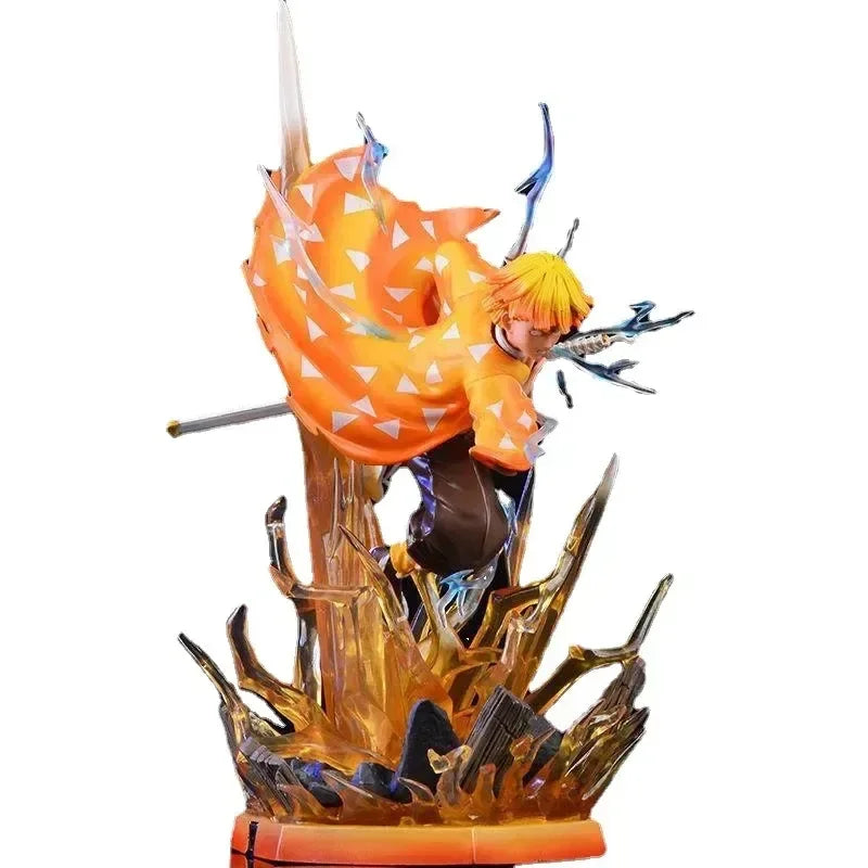 Dämonentöter Agatsuma Zenitsu PVC-Actionfiguren Donnerschlag und Blitzeffekt Anime Kimetsu No Yaiba Figur Modell Spielzeug Geschenke
