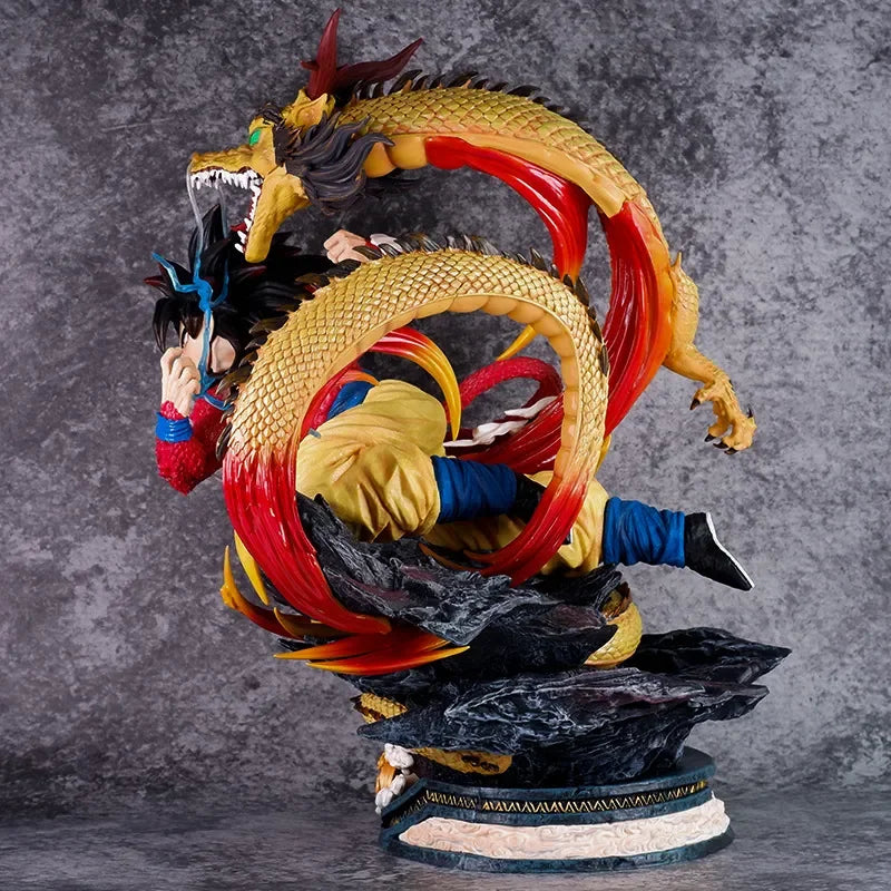 42cm Anime Dragon Ball Dragon Fist Super Four Son Goku Large-Sized Figure Pvc Double Headed Model Ornaments Kakarotto Statue Toy