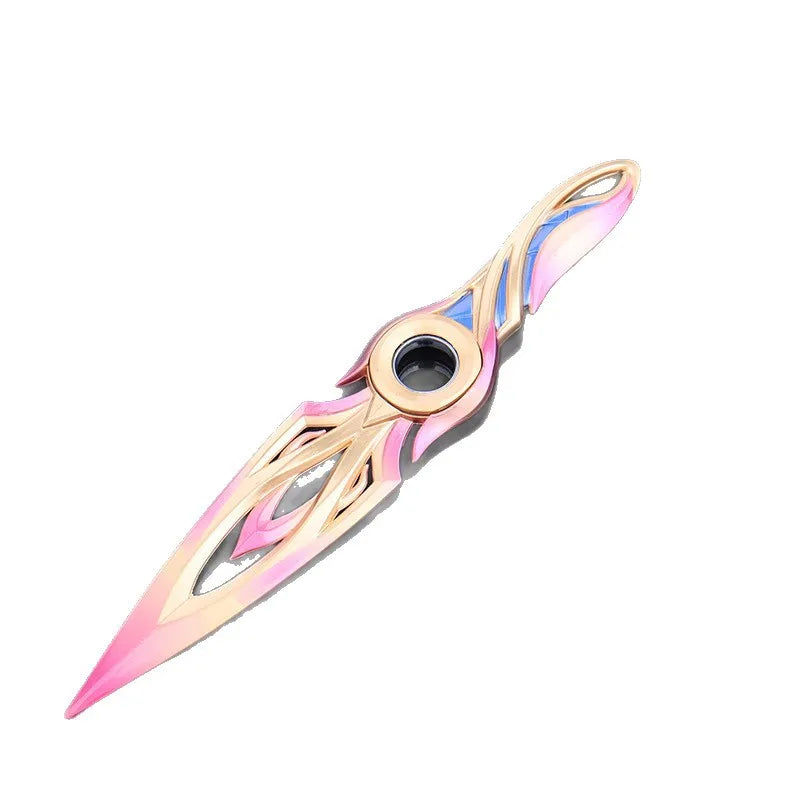 21 см Valorant Mystbloom Kunai Въртящ се шампион Kunai Метален модел Игра Меч за меле Оръжие Фигурка Нож Играчка Момчета Подаръци