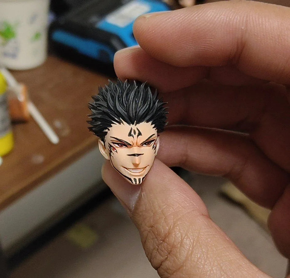 New 1/12 Fushiguro Toji Sukuna Gojo Anime Male Delicate Painted Head Sculpt Model Toys Customzation For 6" Shf Romankey Model