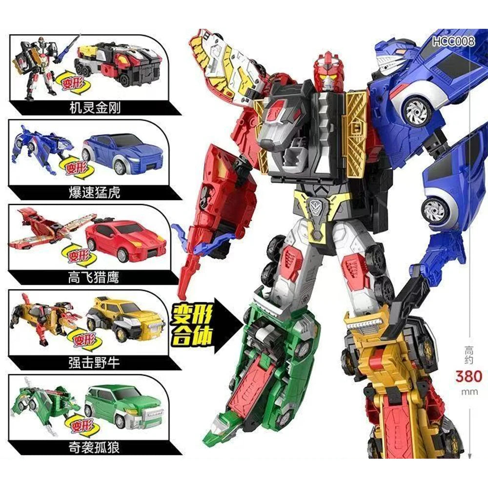 5 IN 1 Carbot Safari Saver Transformation Robot to Car Toys Action Figures Penta Storm Model Deformation Cars Toy Gift