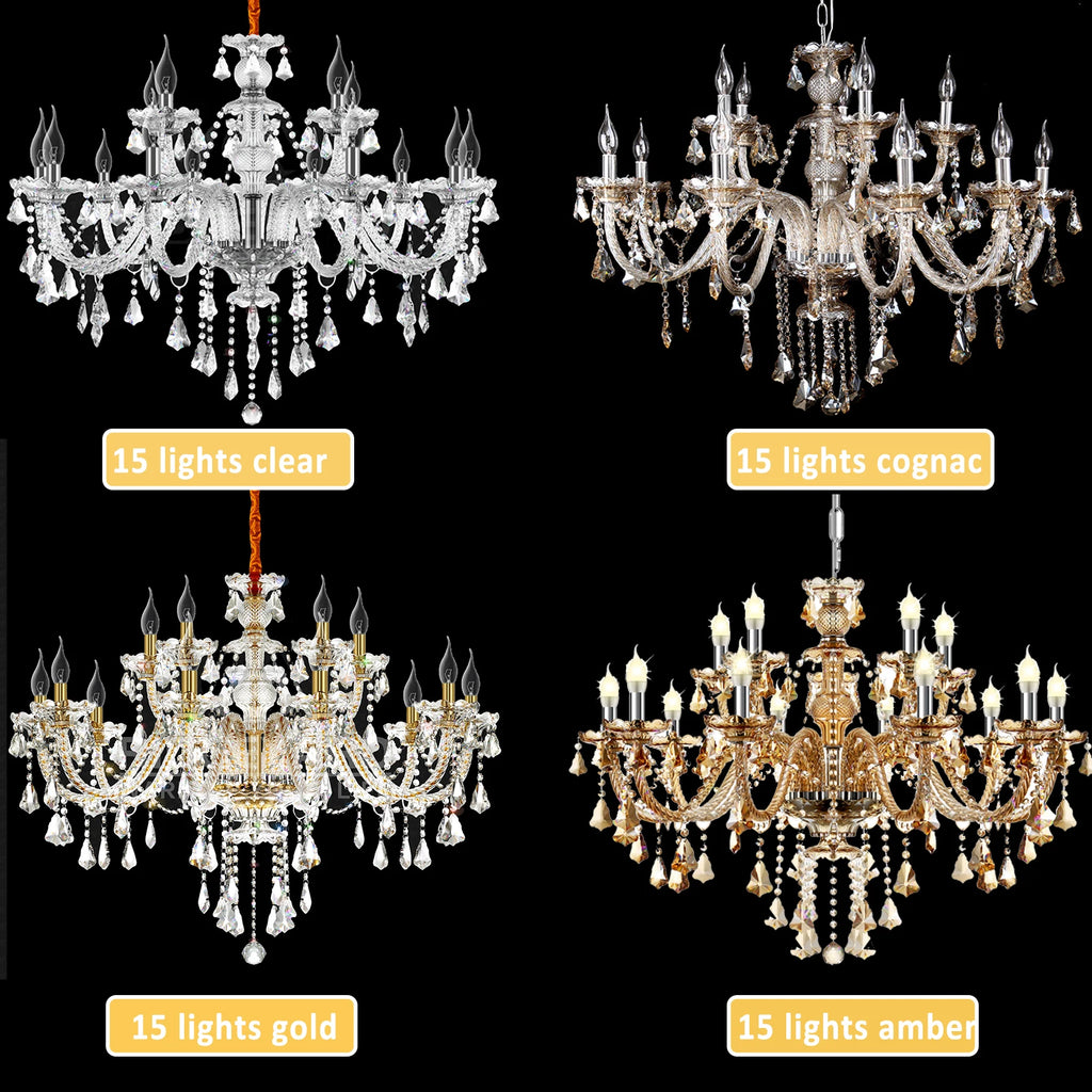 15 Arms Chandelier Pendant Chandelier Crystal E14 Chandelier Bedroom Modern K9 Crystal For Living Room Corridor Saloon Hall
